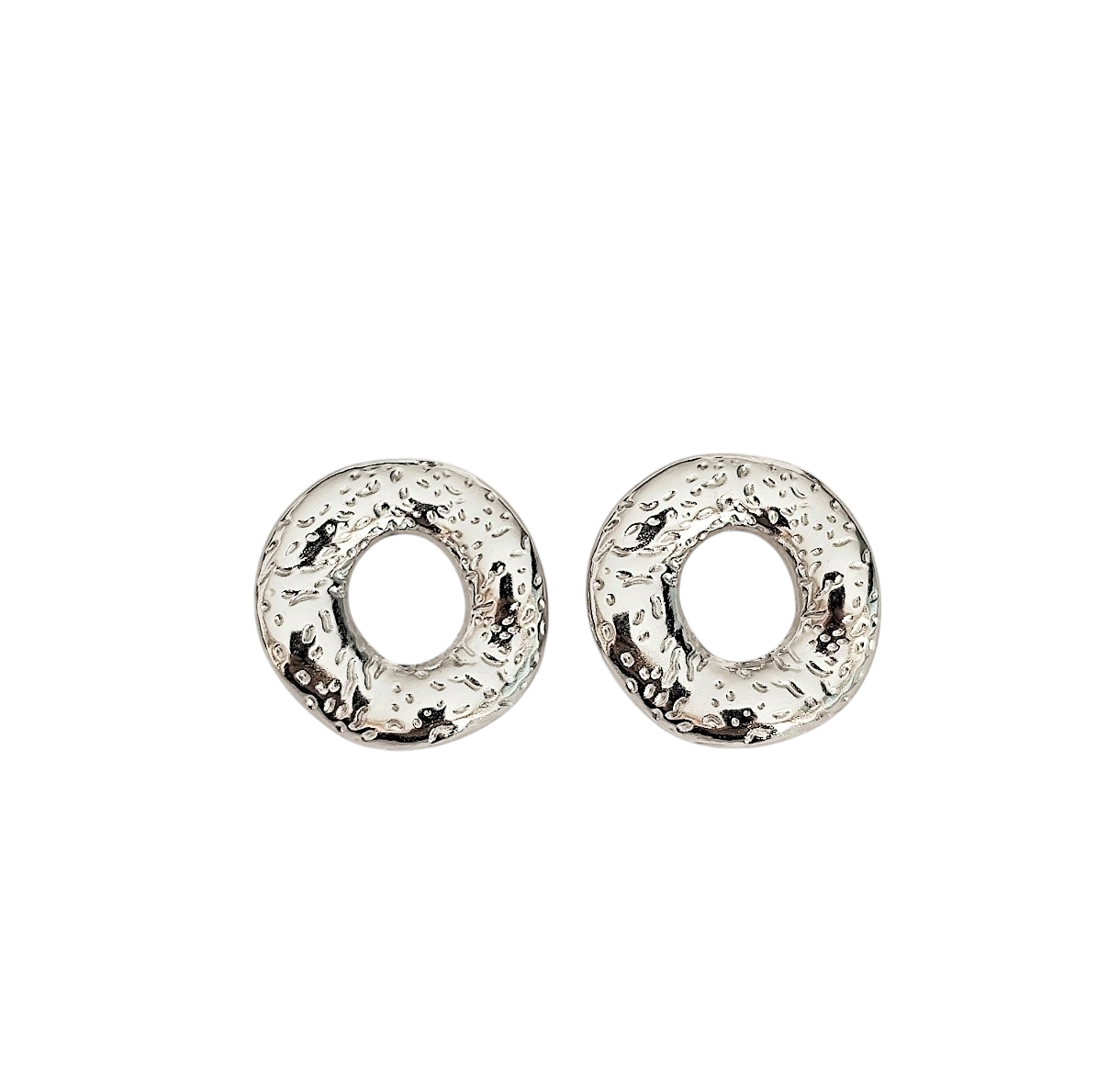 Boucles d'oreilles ronds texturés