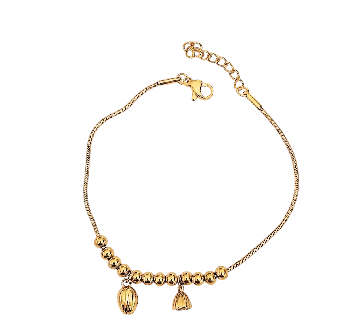 Bracelet doré tulipe et lotus