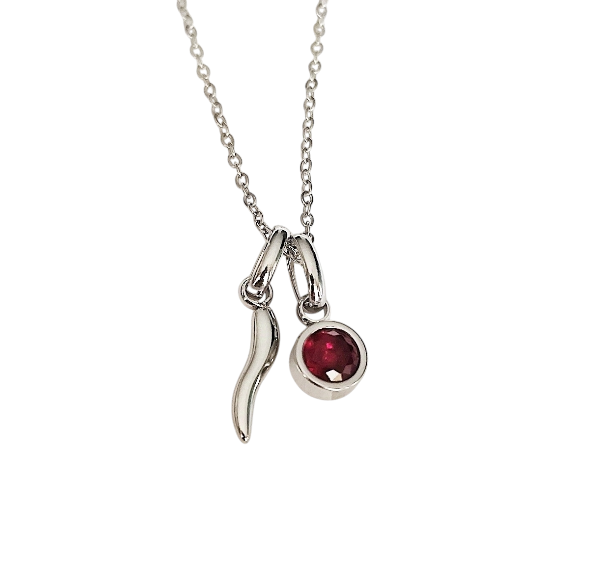 Collier Luck piment avec une pierre rouge