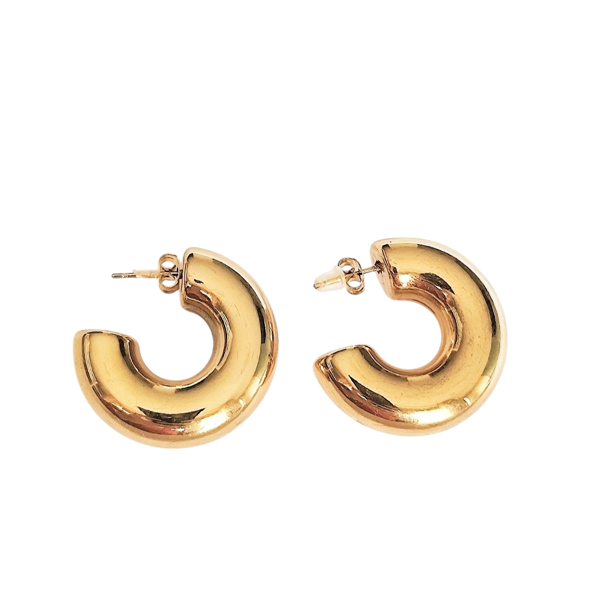 Boucles d'oreilles créoles épais et lisses