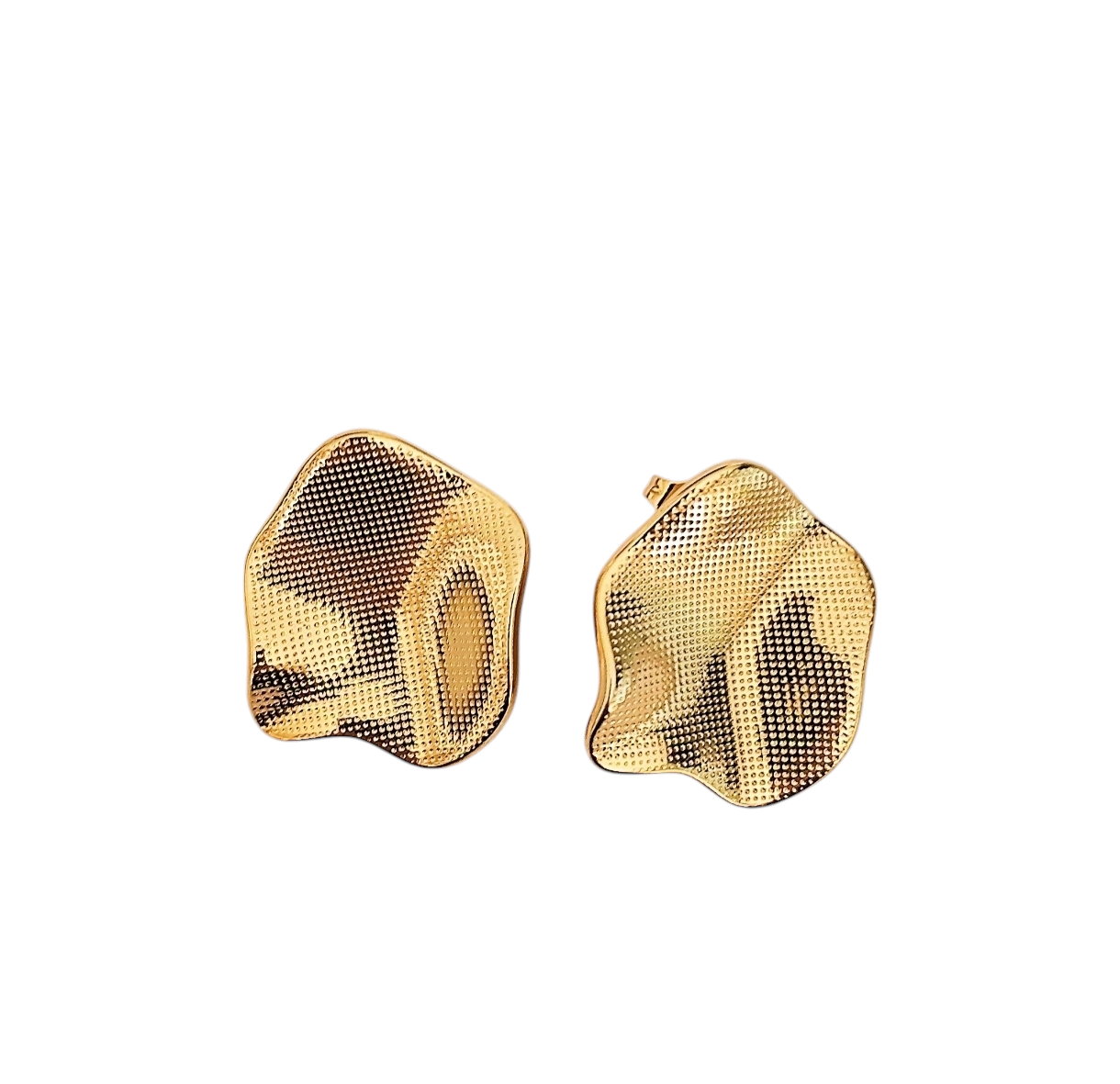 Boucles d'oreilles grands dorées texturées