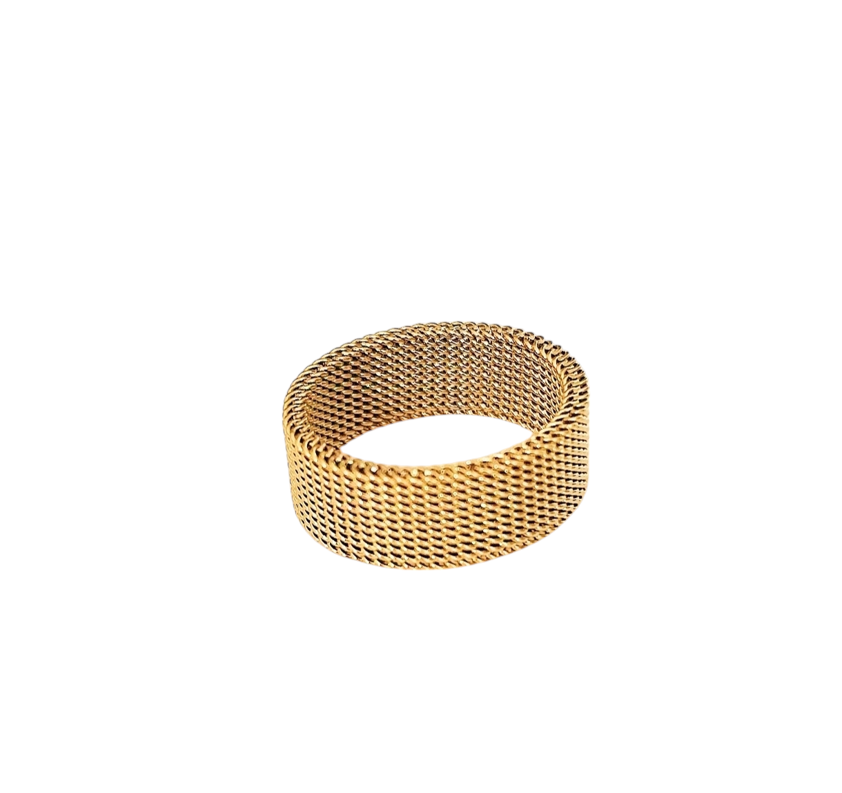 Bague dorée maille tissée