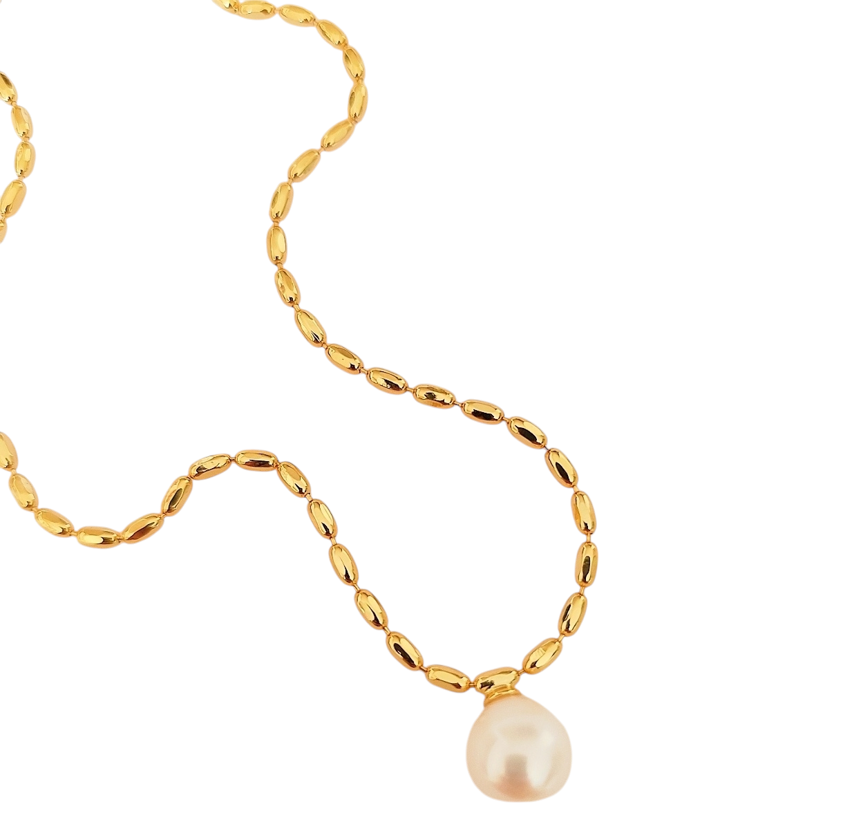 Collier avec perle blanche
