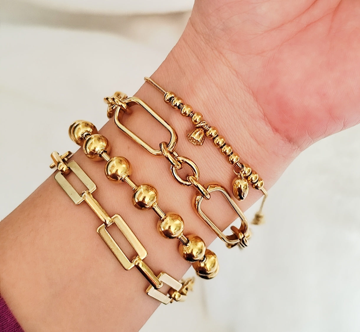 Bracelet doré chaîne alternée
