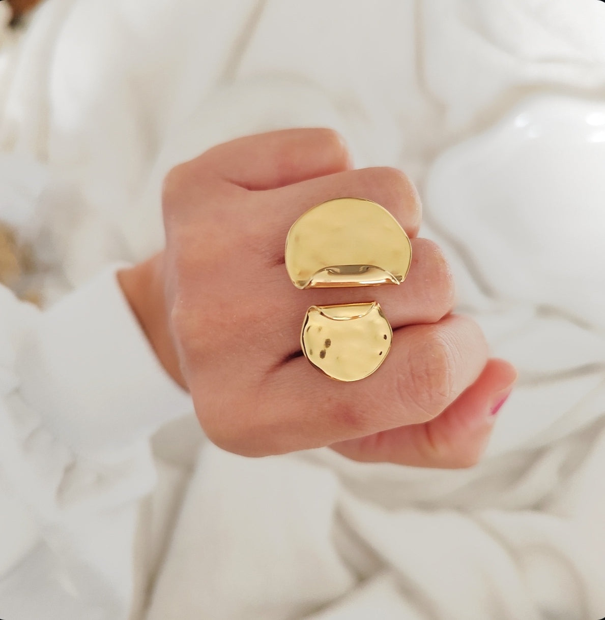 Bague double feuille