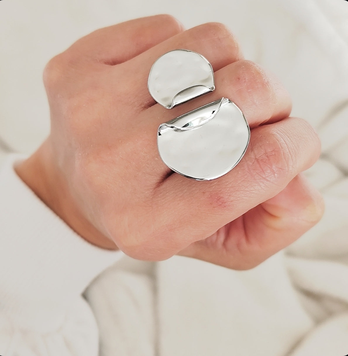 Bague double feuille