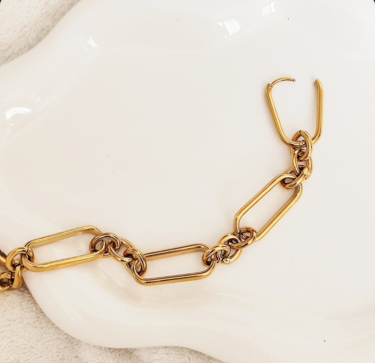 Bracelet doré chaîne alternée