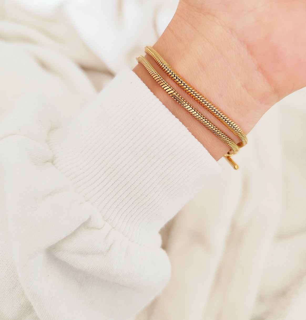 Bracelet double queue serpent