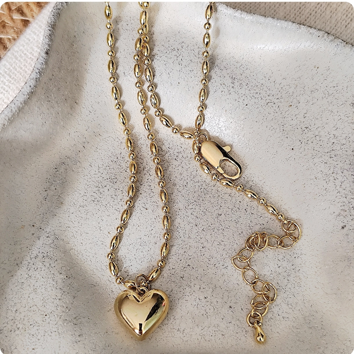 Collier cœur volumineux