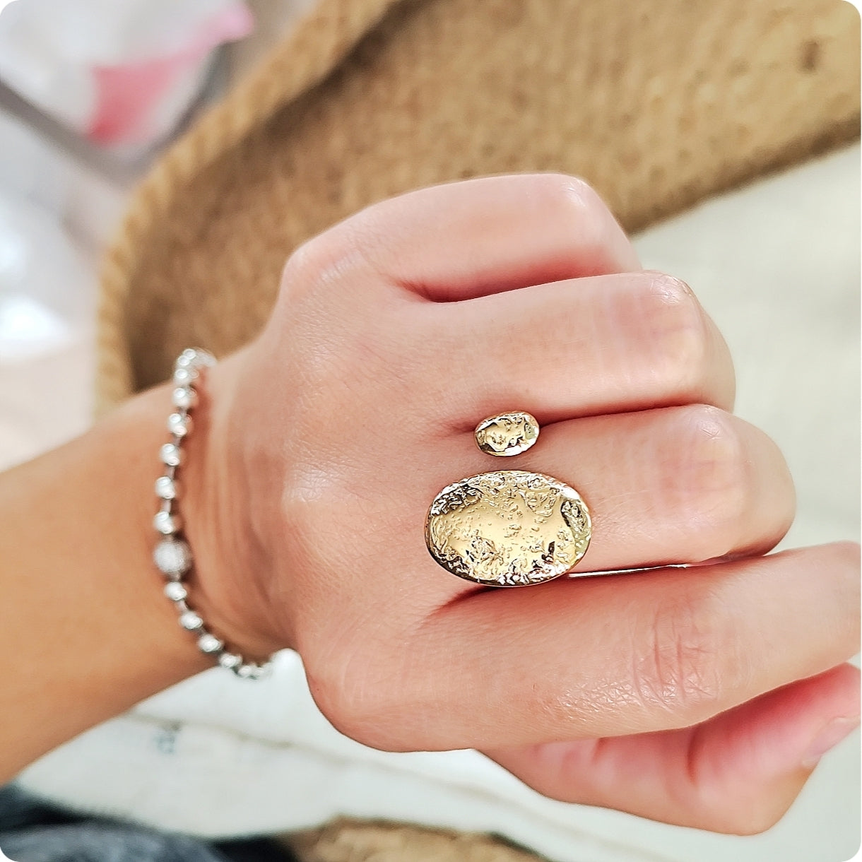 Bague Ronds texturés