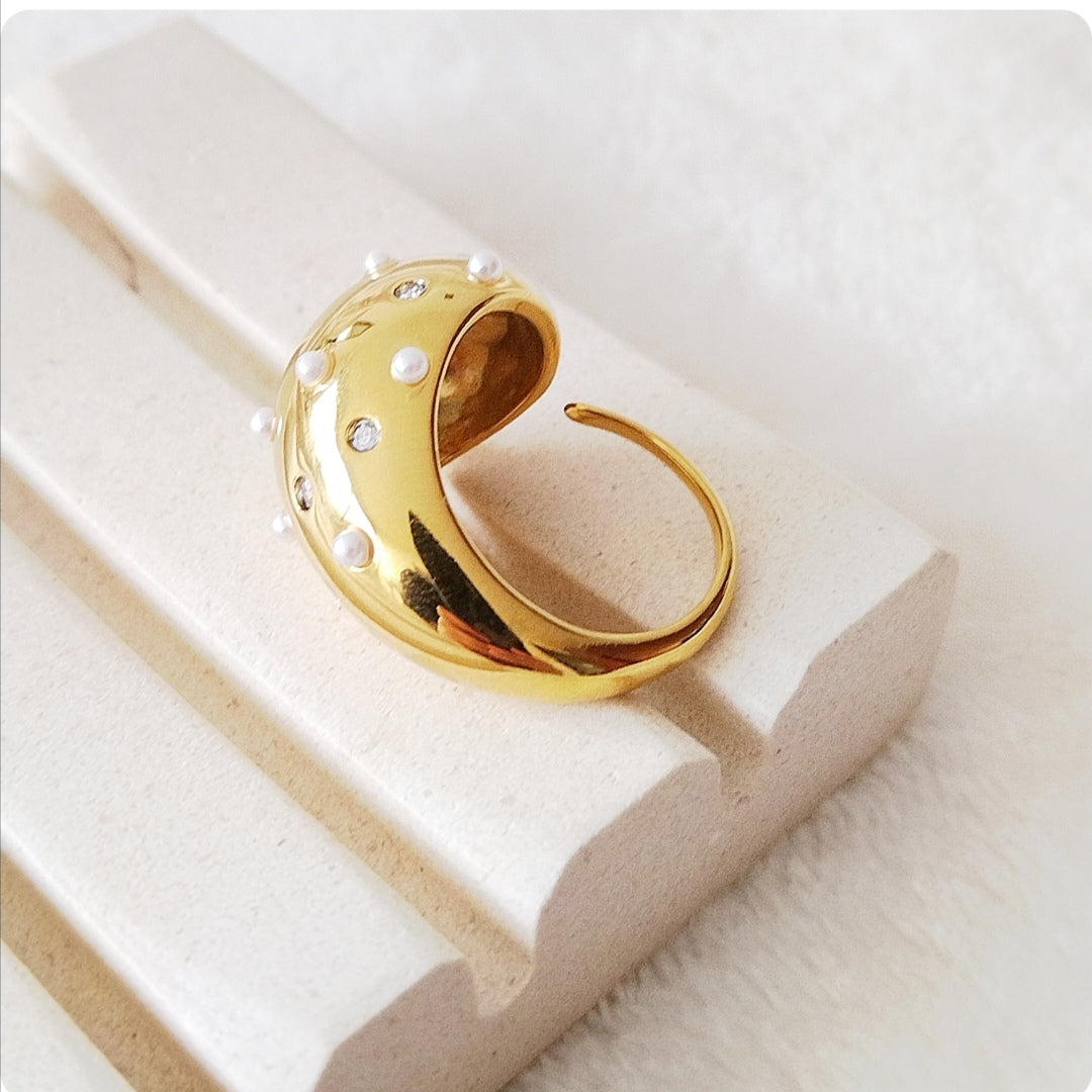Bague Goute et perles