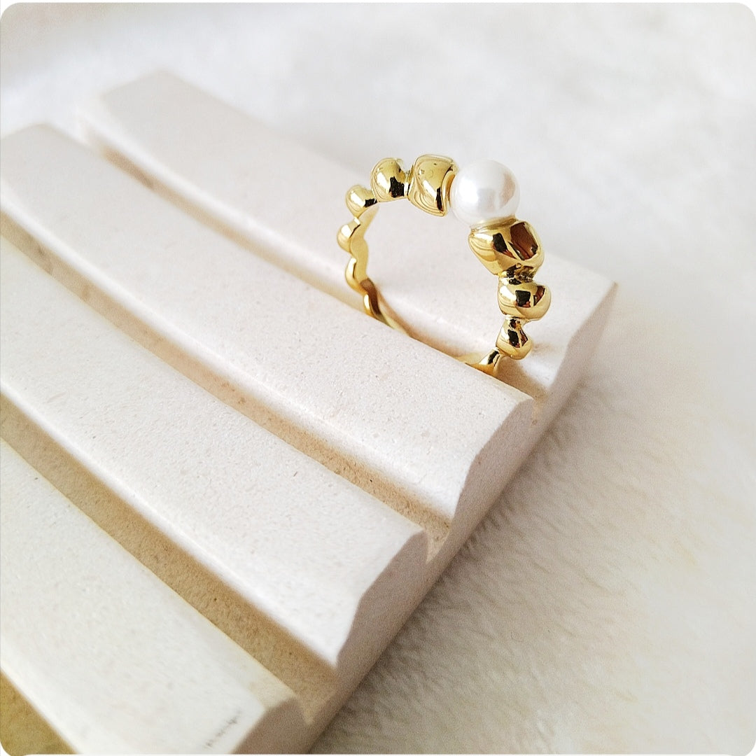 Bague grand Pearl blanche