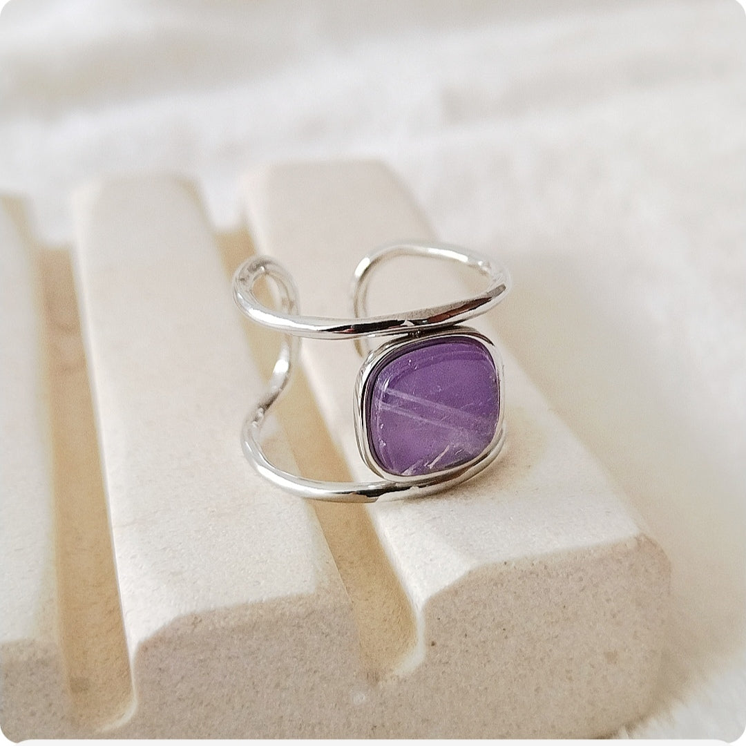 Bague pierre violet