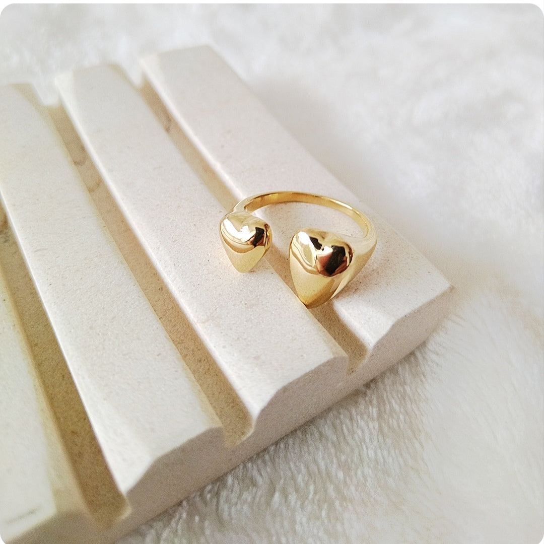 Bague double cœur