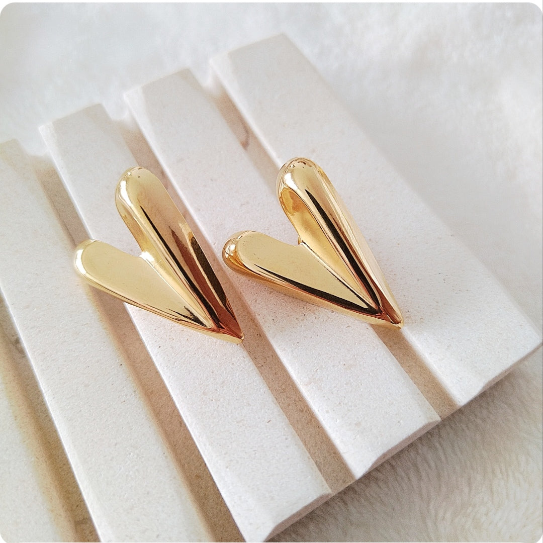 Boucles d'oreilles cœur ciselé