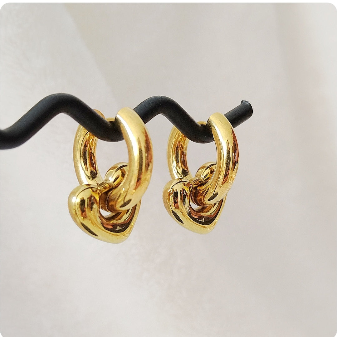 Boucles d'oreilles petit cœur gonflé
