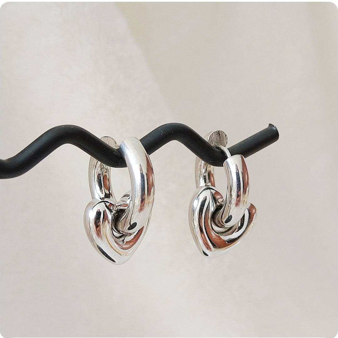 Boucles d'oreilles petit cœur gonflé