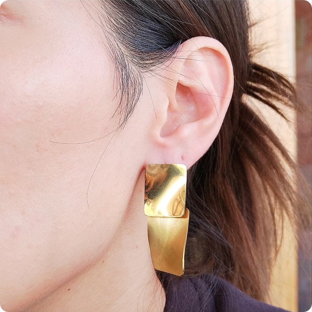 Boucles d'oreilles Pendentifs double rectangle