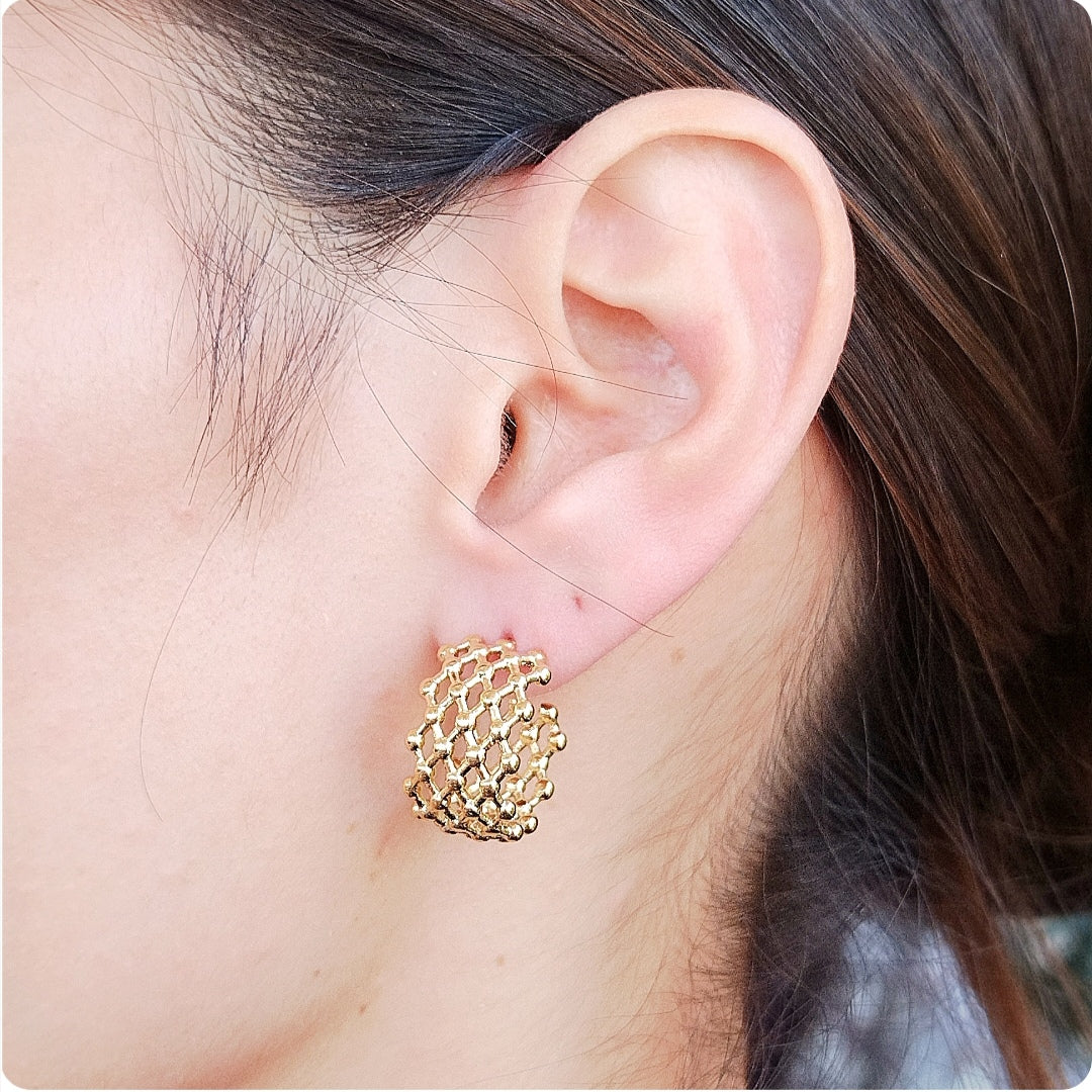 Boucles d'oreilles créoles maille