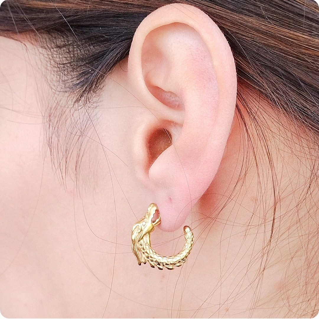 Boucles d'oreilles Dragon doré