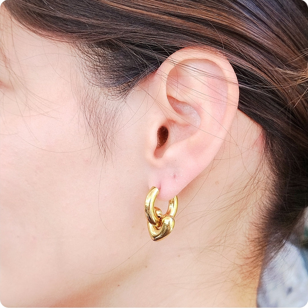 Boucles d'oreilles petit cœur gonflé