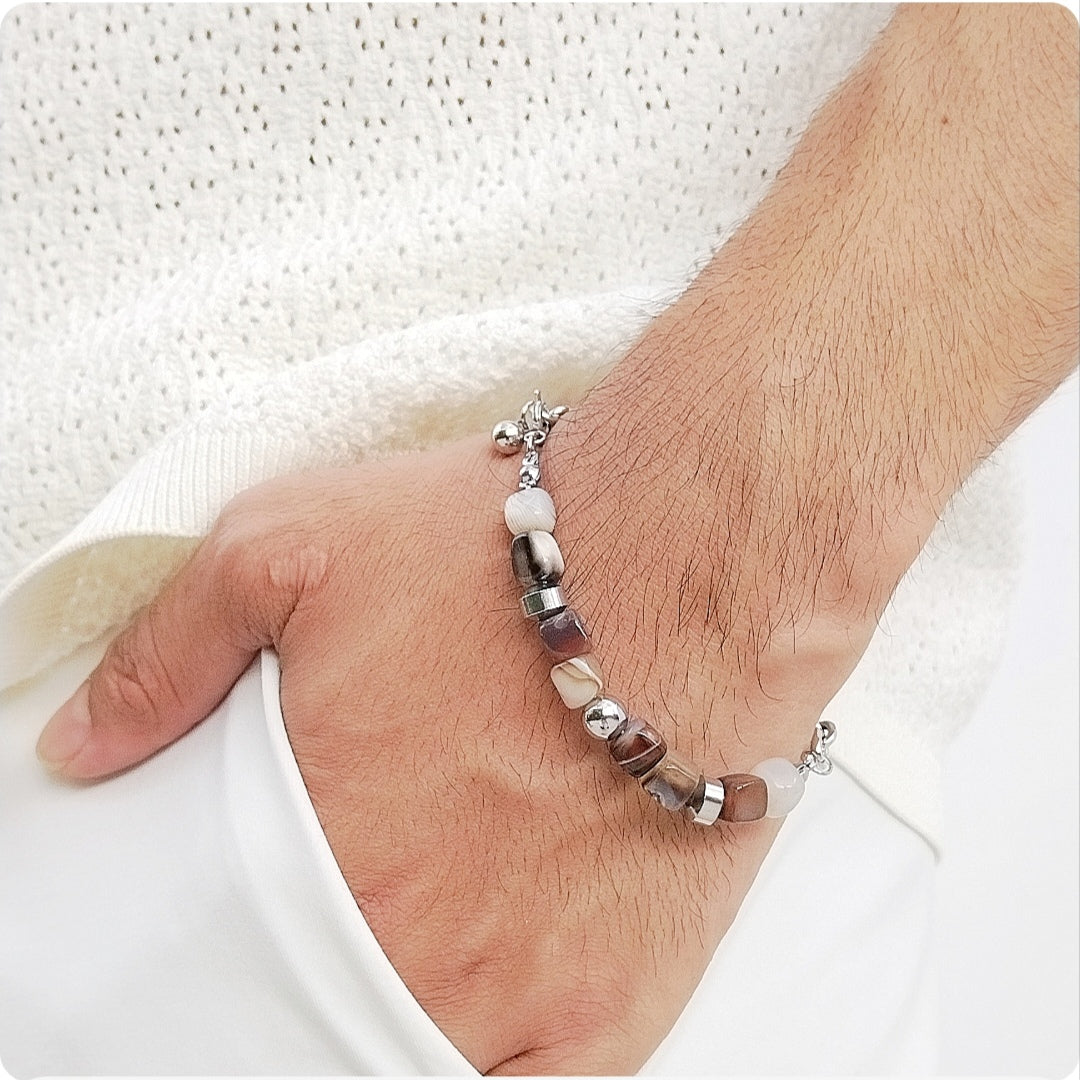 Bracelet pierres cadrés