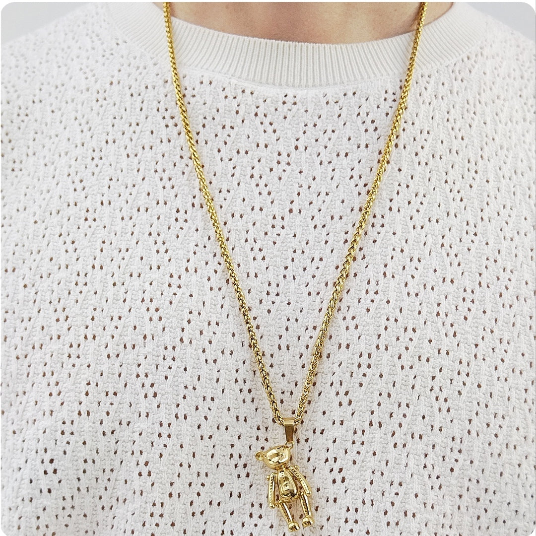Collier ourson doré