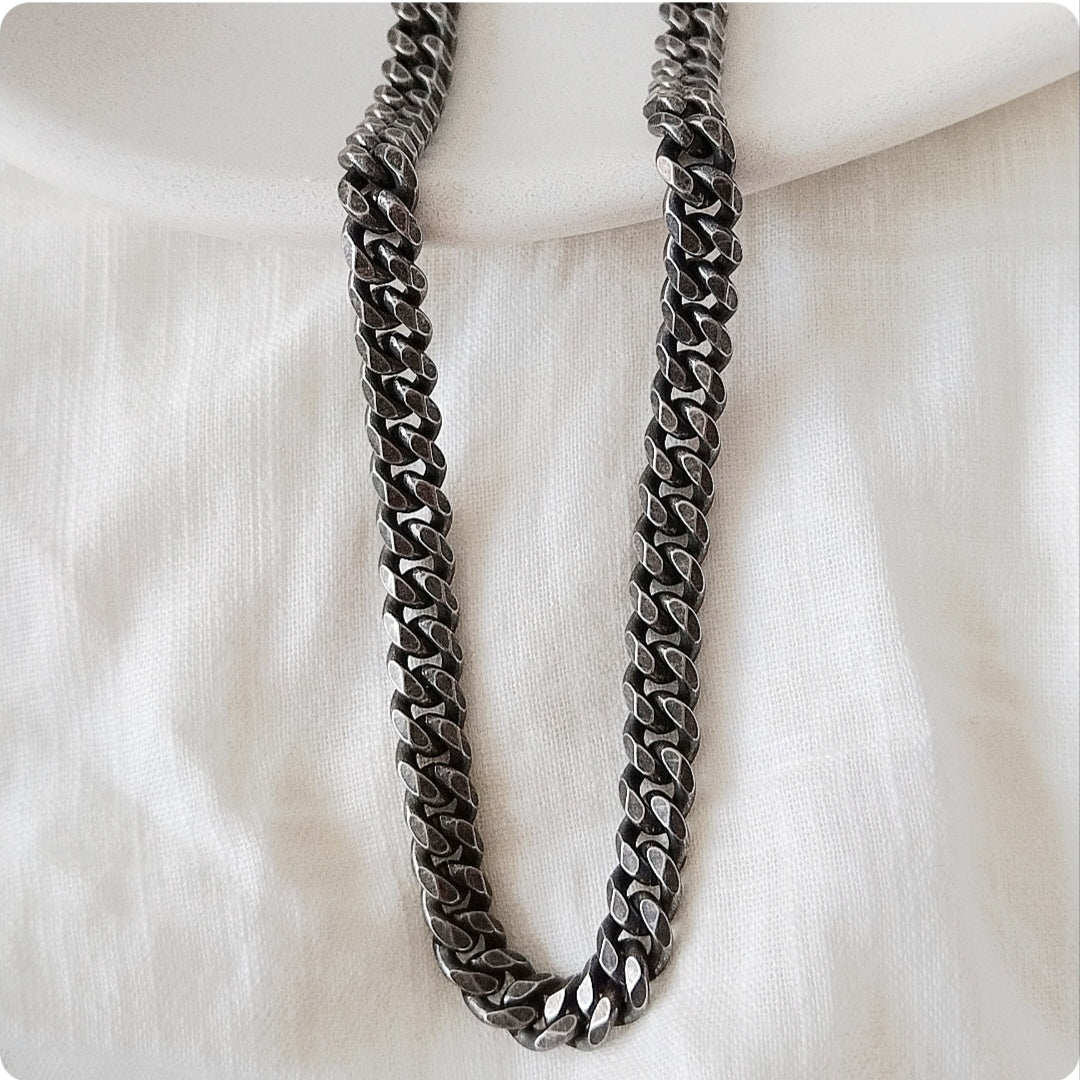 Collier maille gourmette 7mm