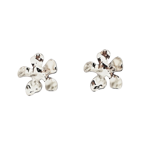 Boucles d'oreilles fleurs marteléés