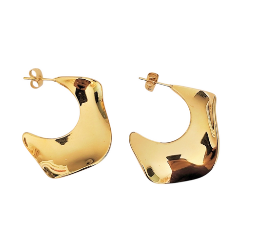 Boucles d'oreilles Créoles asymétriques