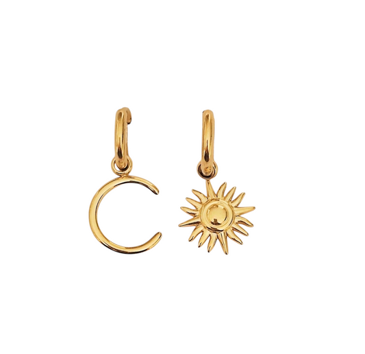 Boucles d'oreilles lune et soleil