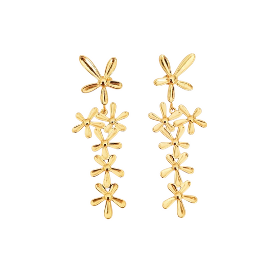 Boucles d'oreilles cascade de fleurs