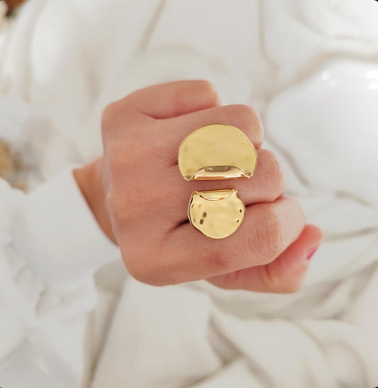 Bague double feuille