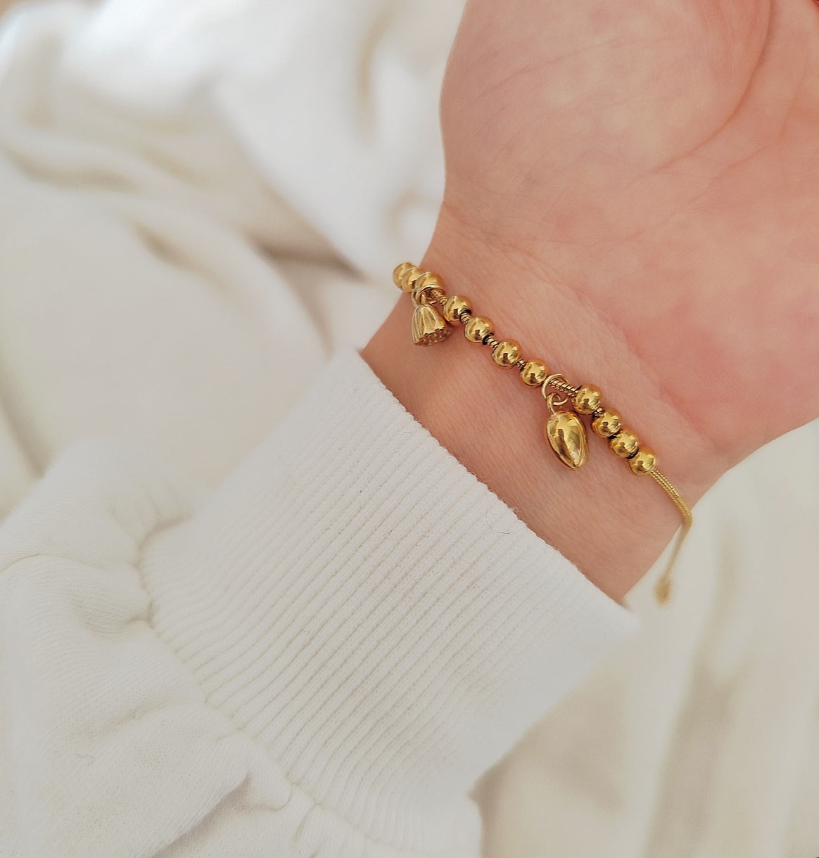 Bracelet doré tulipe et lotus