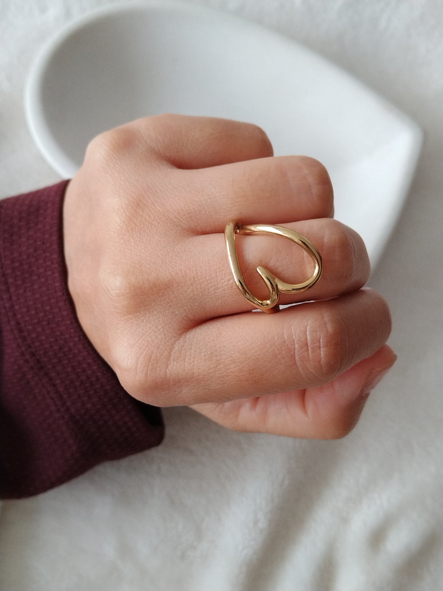 Bague silhouette de cœur