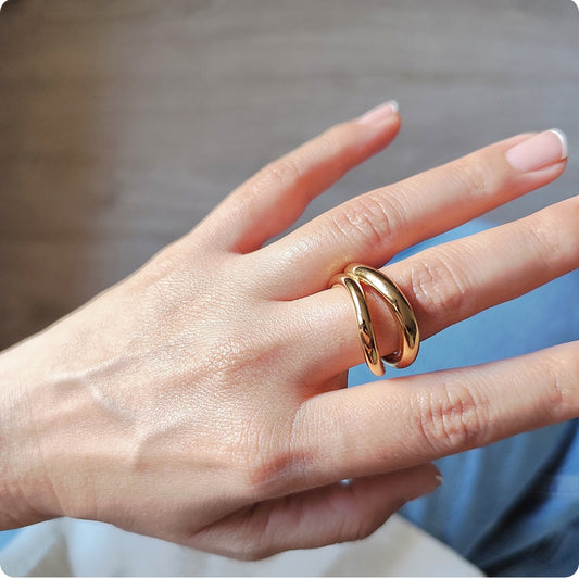 Bague double asymétrique