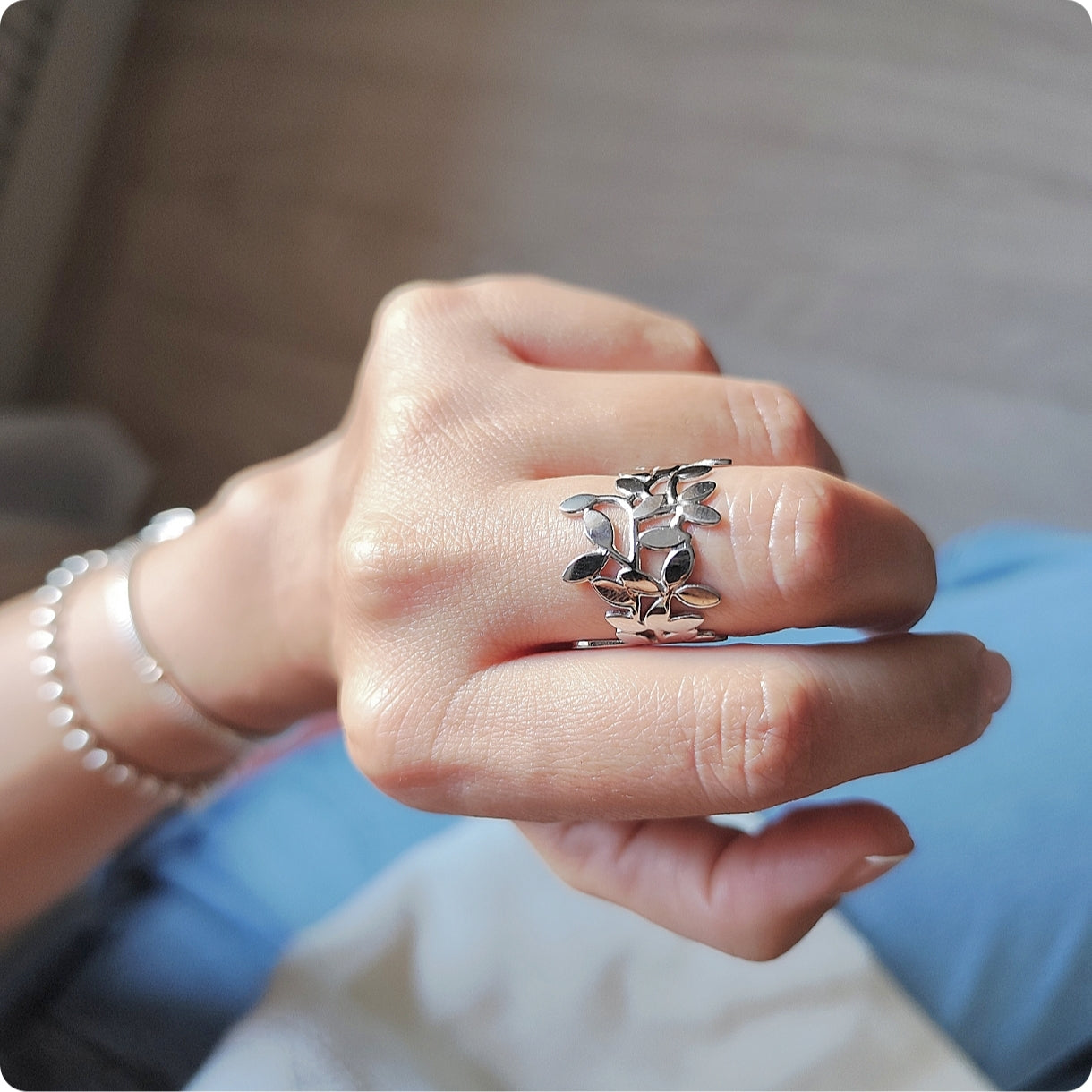 Bague feuillage