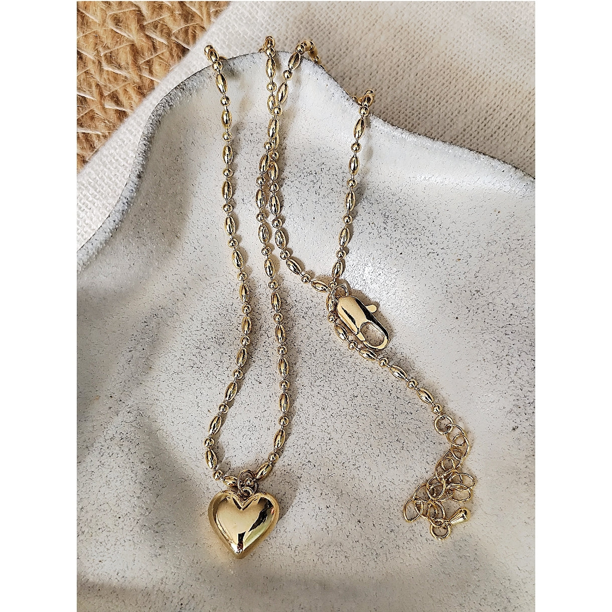 Collier cœur volumineux