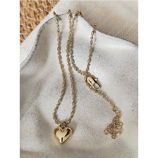 Collier cœur volumineux