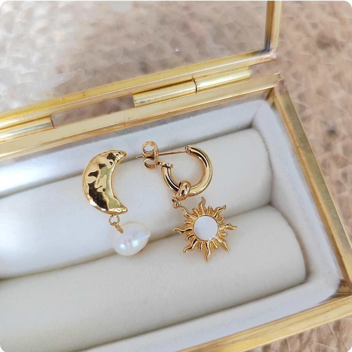 Boucles d'oreilles soleil et lune