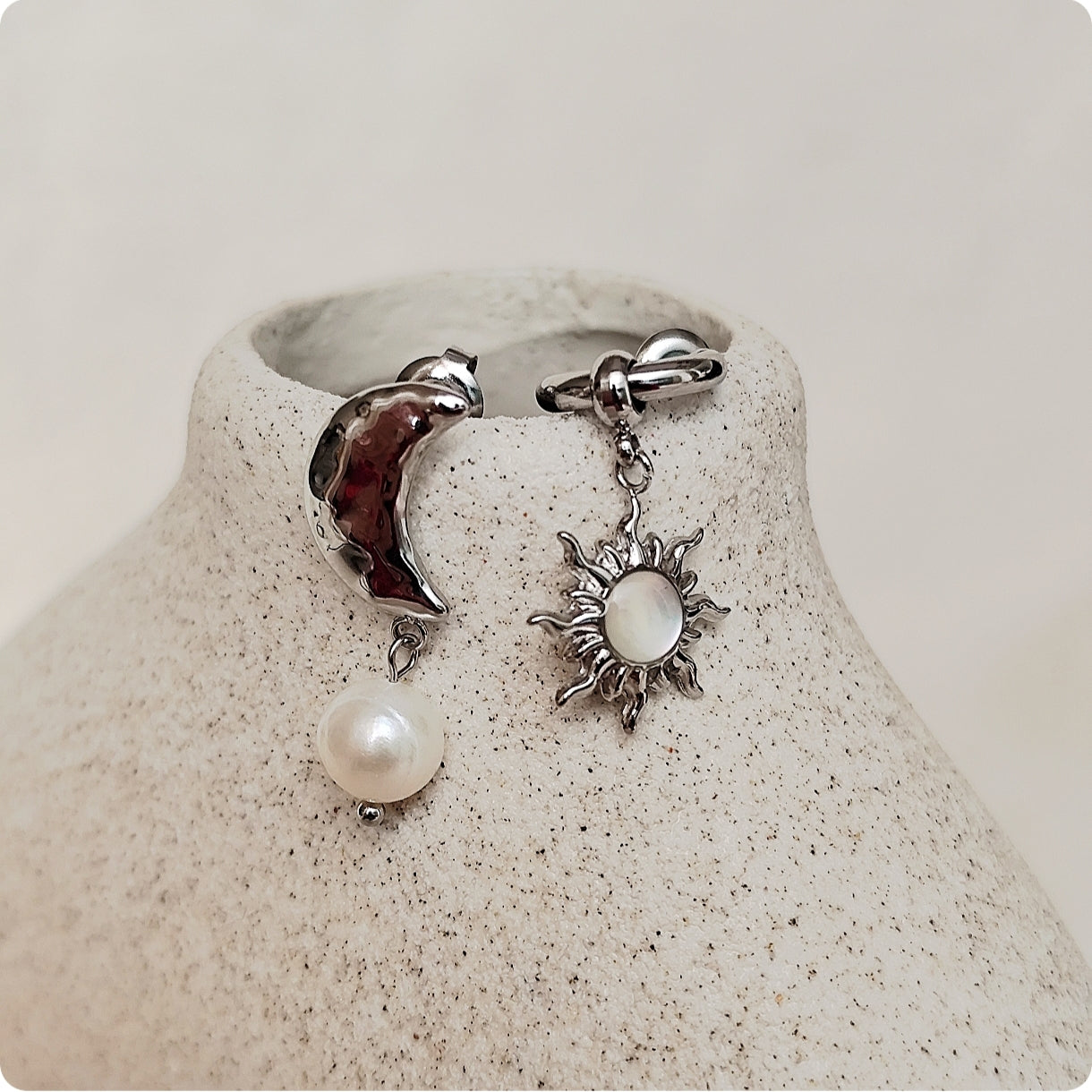 Boucles d'oreilles soleil et lune