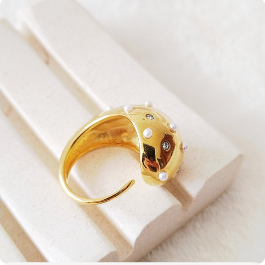 Bague Goute et perles