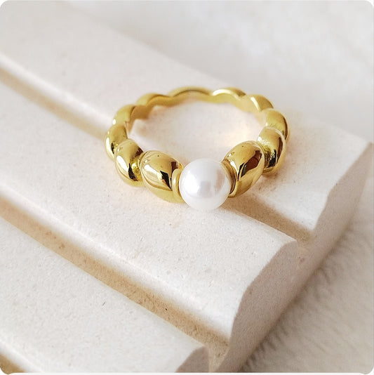 Bague grand Pearl blanche