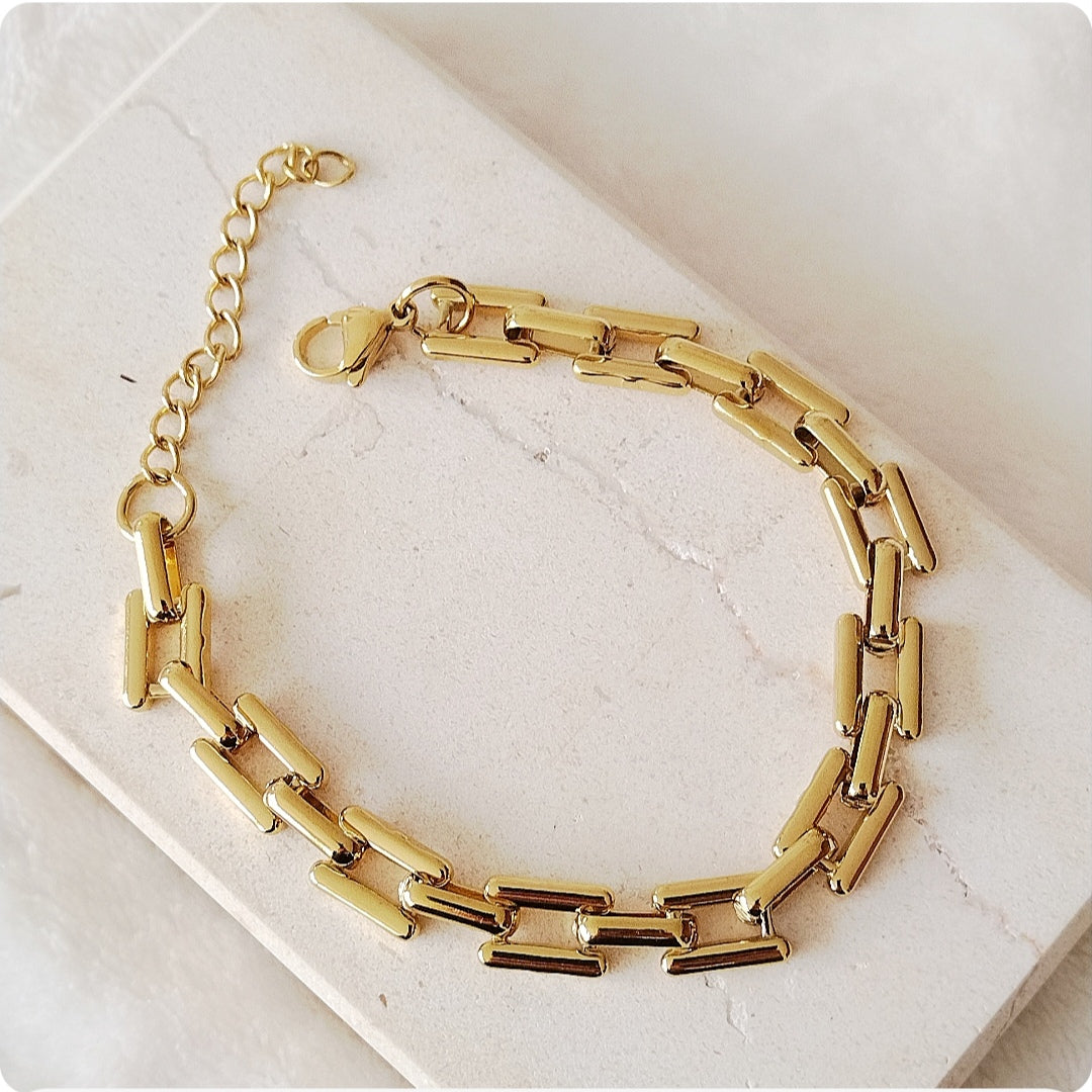 Bracelet doré chaîne panter