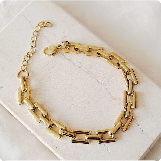 Bracelet doré chaîne panter