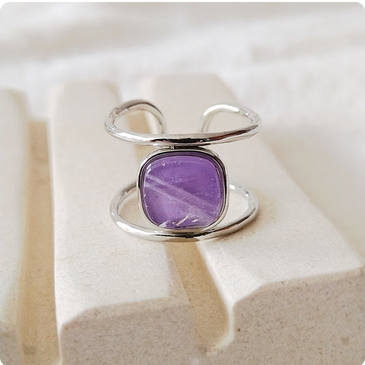 Bague pierre violet