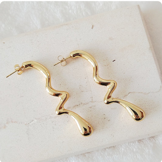 Boucles d'oreilles longue goute irrégulière