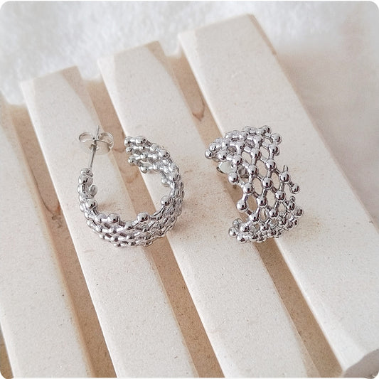 Boucles d'oreilles créoles maille
