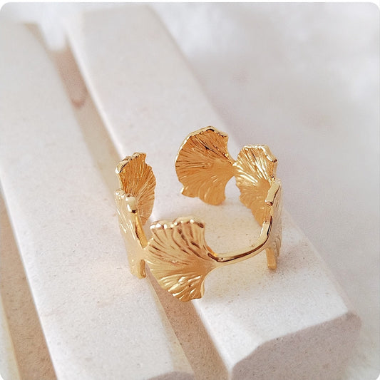 Bague feuilles ginseng