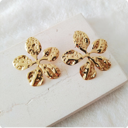 Boucles d'oreilles Fleurs texturés